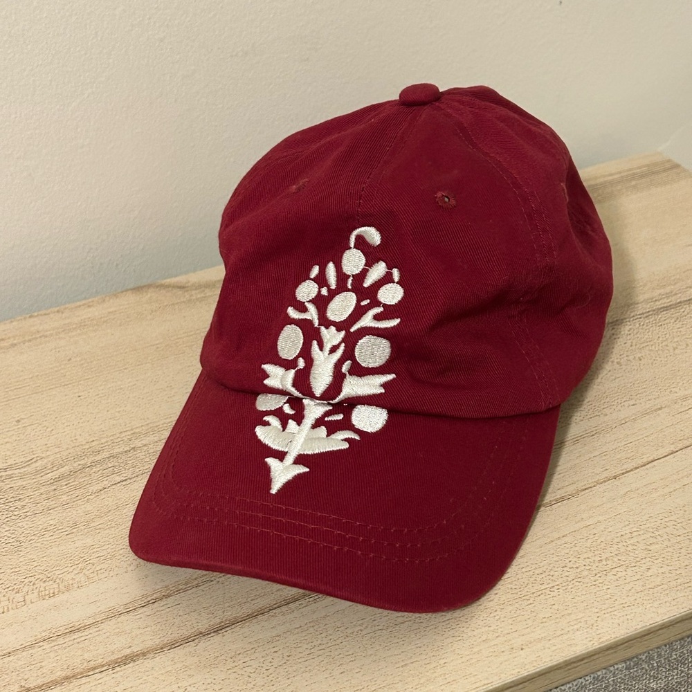 FP Movement by Free People Burgundy Hat with White “Buti” logo